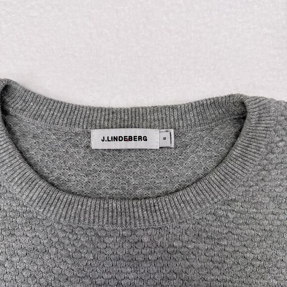 J Lindeberg Sweater Mens Small Gray‎ Dexter Circle Structure Jumper Knit Gray - Picture 5 of 9